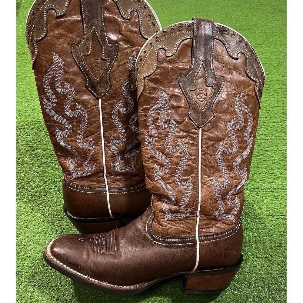 ARIAT Western Boots Women's SZ 7 B Cowgirl Boot Leather Crossfire Caliente